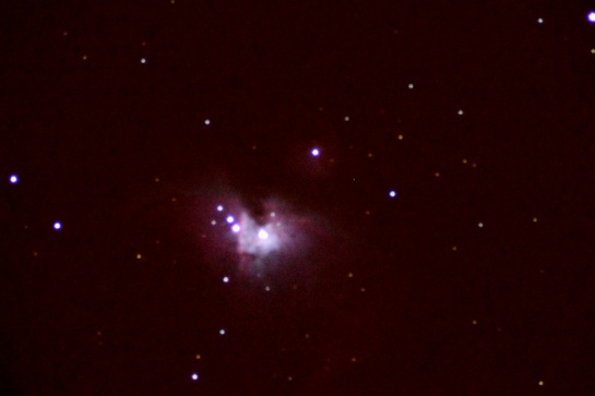 My first photo of th Great Nebula in Orion - M42. Lots of room for improvement.