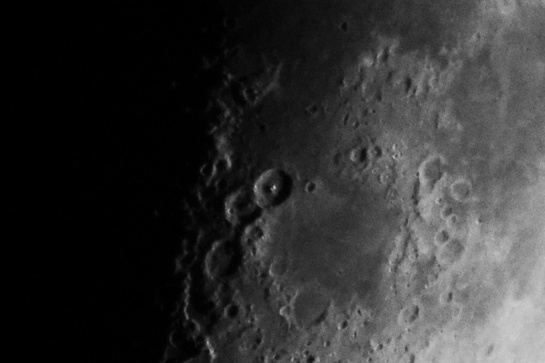 A portion of the photo of the moon above, taken on 17 March 2013, unreduced in resolution.