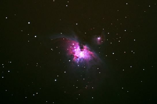 The Great Nebula in Orion photographed with a 200mm Newtonian Telescope, 17 Marhc 2013.