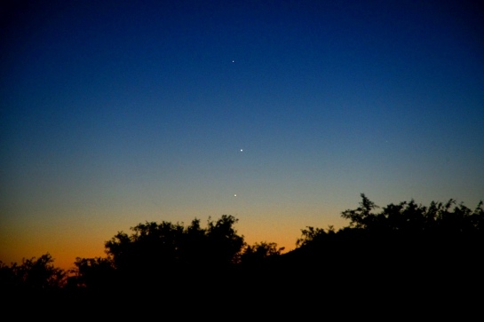A planetary alignment at sunset 29 May 2013
